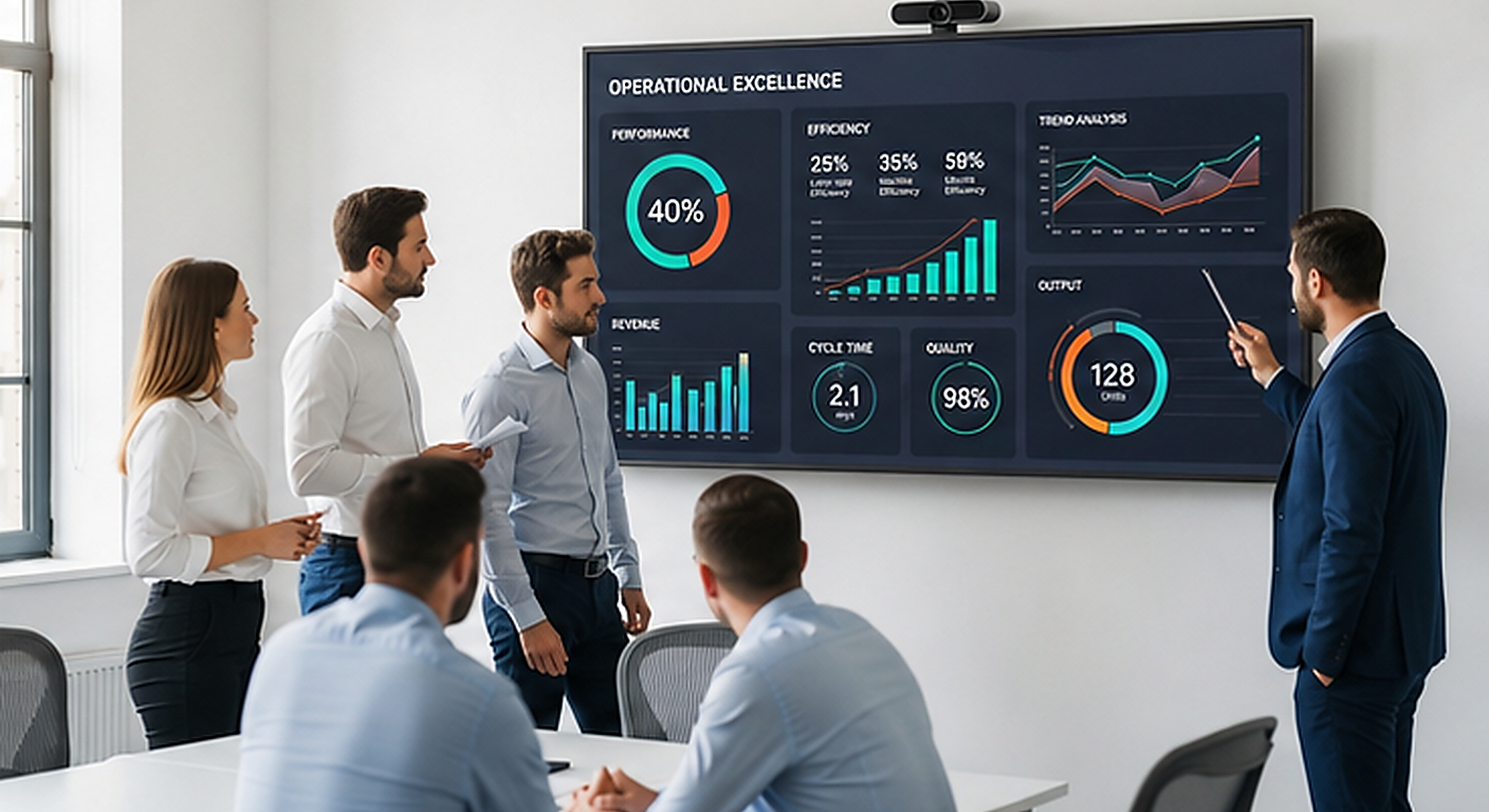 IBS team reviewing manufacturing analytics